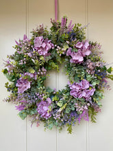 Load image into Gallery viewer, Wild Purple Hydrangea Wreath - Field &amp; Rose
