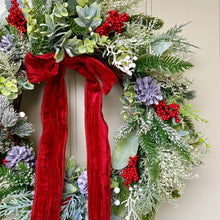 Load image into Gallery viewer, Frosted Foliage &amp; Red Berry Wreath - Field &amp; Rose
