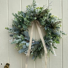 Load image into Gallery viewer, Christmas Frosted Foliage Wreath - Field &amp; Rose
