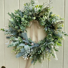 Load image into Gallery viewer, Christmas Frosted Foliage Wreath - Field &amp; Rose
