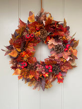 Load image into Gallery viewer, Autumn Leaves &amp; Berries Wreath
