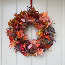 Load image into Gallery viewer, Autumn Leaves &amp; Berries Wreath
