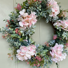 Load image into Gallery viewer, Pink Hydrangea Wreath
