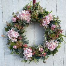 Load image into Gallery viewer, Pink Hydrangea Wreath - Large - Field &amp; Rose
