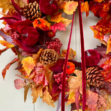 Load image into Gallery viewer, Velvet Pumpkins &amp; Berries Wreath - Field &amp; Rose
