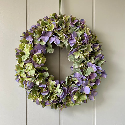 Silk Purple & Green Hydrangea Wreath - Field & Rose
