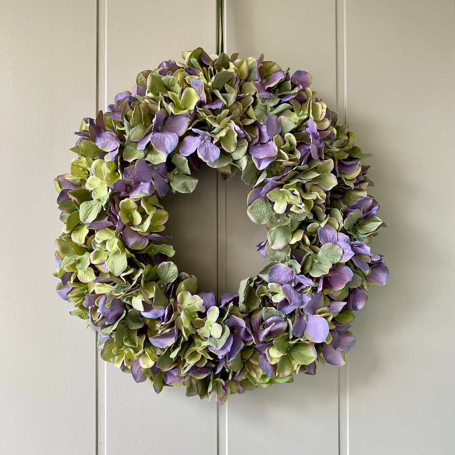 Silk Purple & Green Hydrangea Wreath - Field & Rose