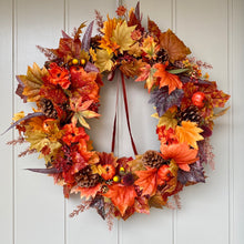 Load image into Gallery viewer, Autumn Maple Leaves Wreath - Large - Field &amp; Rose
