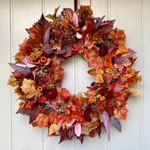 Load image into Gallery viewer, Velvet Pumpkin &amp; Maple Leaves Wreath 63cm
