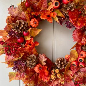Autumn Leaves & Berries Wreath