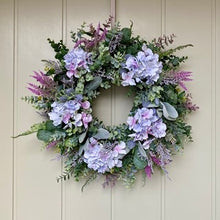 Load image into Gallery viewer, Blue Hydrangea Wreath - Field &amp; Rose
