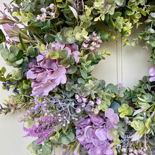 Load image into Gallery viewer, Wild Purple Hydrangea Wreath - Field &amp; Rose
