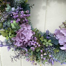 Load image into Gallery viewer, Purple Hydrangea &amp; Wildflower Wreath - Large - Field &amp; Rose
