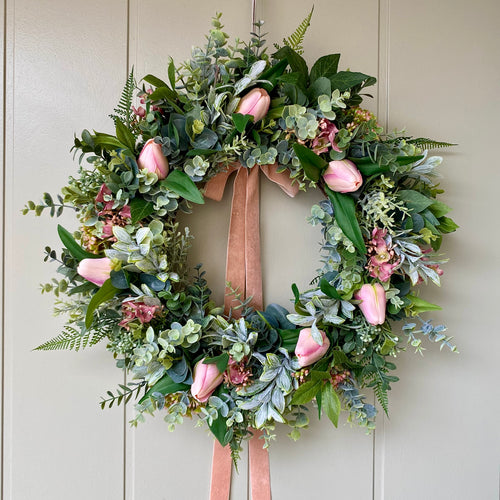 Blush Tulip Wreath - Field & Rose