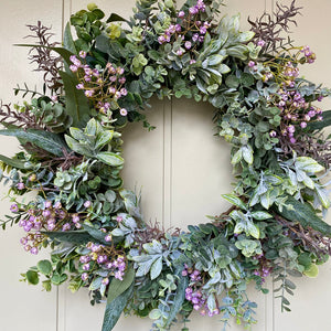 Greenery & Wildflower Wreath - Medium - Field & Rose