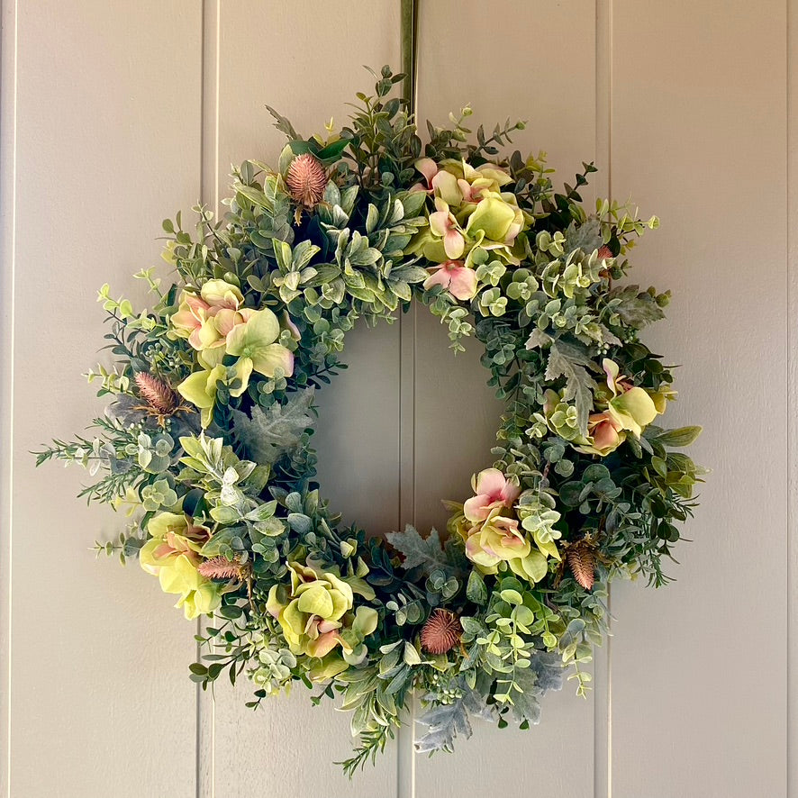 Hydrangea & Wildflowers Wreath