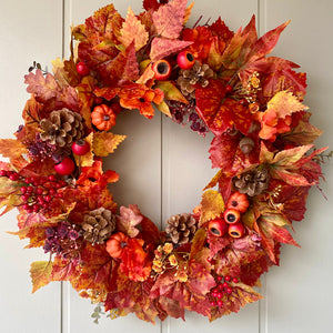Autumn Leaves & Berries Wreath
