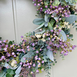 Lambs Ear & Wildflower Wreath - Large