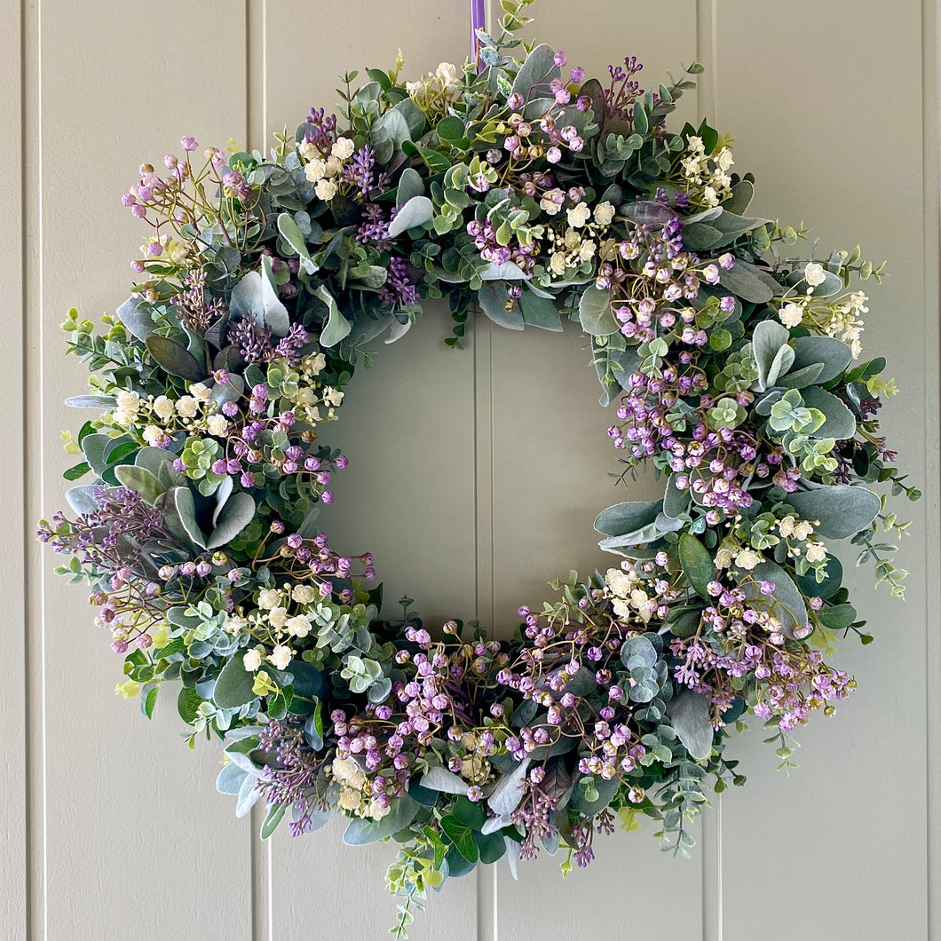 Lambs Ear & Wildflower Wreath - Large