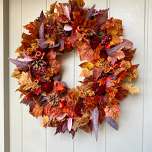 Load image into Gallery viewer, Velvet Pumpkin &amp; Maple Leaves Wreath 63cm
