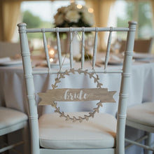 Load image into Gallery viewer, Bride &amp; Groom Chair Wreath Set - Field &amp; Rose
