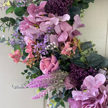 Load image into Gallery viewer, Wild Purple Hydrangea Wreath - Field &amp; Rose
