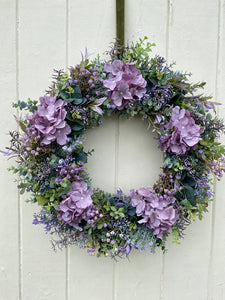 Purple Hydrangea & Wildflower Wreath - Large - Field & Rose