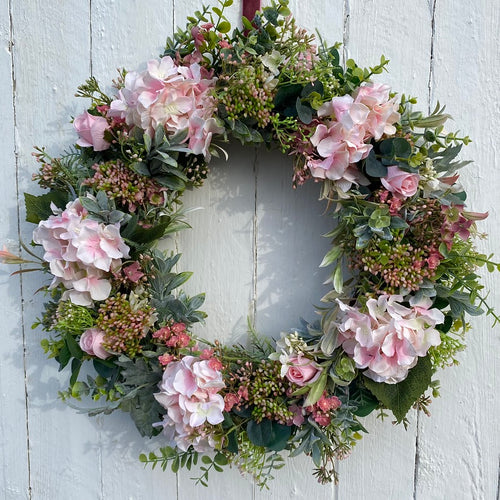 Pink Hydrangea Wreath - Large - Field & Rose