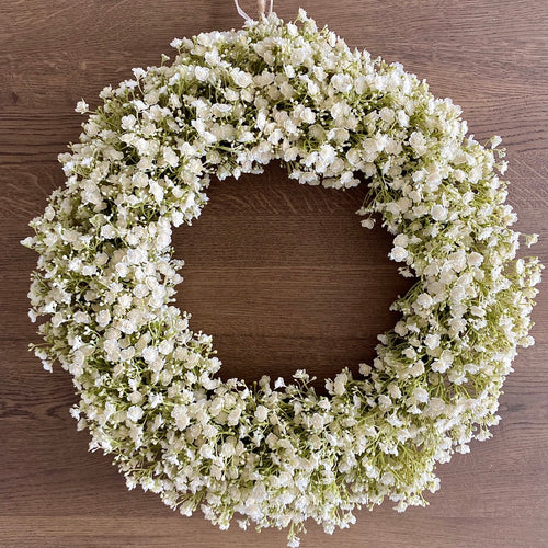 White Gypsophila Wreath - Large - Field & Rose