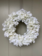Load image into Gallery viewer, White Silk Hydrangea Wreath - Field &amp; Rose
