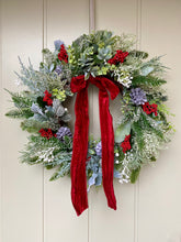 Load image into Gallery viewer, Frosted Foliage &amp; Red Berry Wreath - Field &amp; Rose
