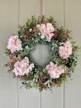 Load image into Gallery viewer, Pink Hydrangea Wreath
