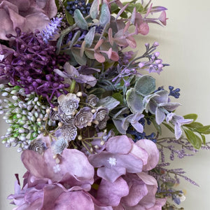 Purple Hydrangea & Boxwood Wreath - Field & Rose