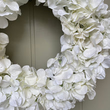 Load image into Gallery viewer, White Silk Hydrangea Wreath - Field &amp; Rose
