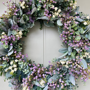 Lambs Ear & Wildflower Wreath - Large