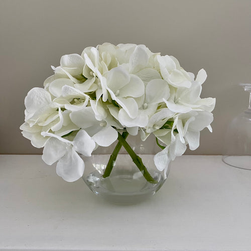 White Hydrangeas in Vase - Medium - Field & Rose