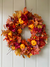 Load image into Gallery viewer, Ruby Hydrangea &amp; Pumpkin Wreath 60cm - Field &amp; Rose
