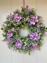 Load image into Gallery viewer, Wild Purple Hydrangea Wreath - Field &amp; Rose

