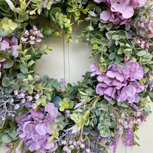 Load image into Gallery viewer, Wild Purple Hydrangea Wreath - Field &amp; Rose
