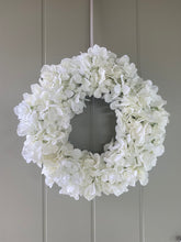Load image into Gallery viewer, White Silk Hydrangea Wreath - Field &amp; Rose
