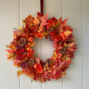 Autumn Leaves & Berries Wreath