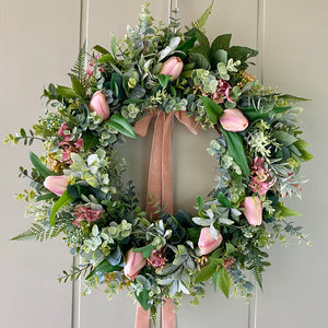 Blush Tulip Wreath - Field & Rose