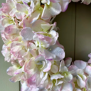 Silk Pale Pink Hydrangea Wreath