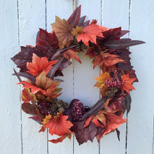 Load image into Gallery viewer, Autumn Leaves &amp; Berries Wreath - Medium - Field &amp; Rose
