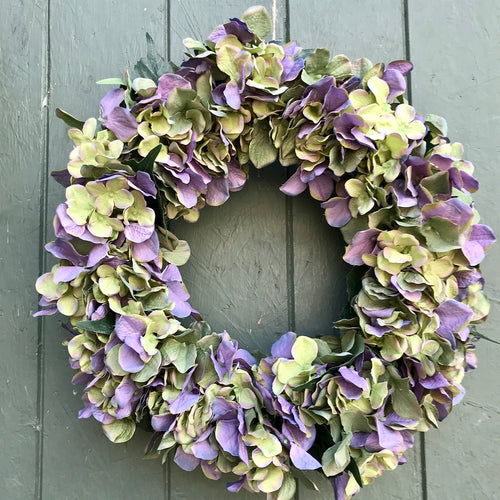 Purple & Green Hydrangea Wreath - Medium - Field & Rose