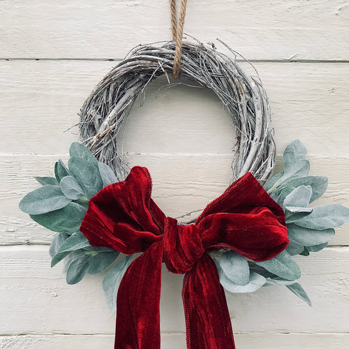 Mini Wreath with Velvet Bow - Field & Rose