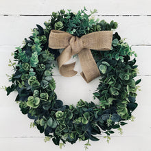 Load image into Gallery viewer, Eucalyptus Wreath with Hessian Bow - Field &amp; Rose
