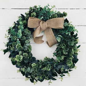 Eucalyptus Wreath with Hessian Bow - Field & Rose