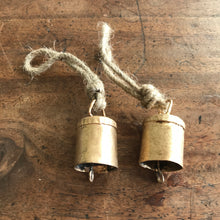 Load image into Gallery viewer, Brass Cow Bells - set of 2 - Field &amp; Rose
